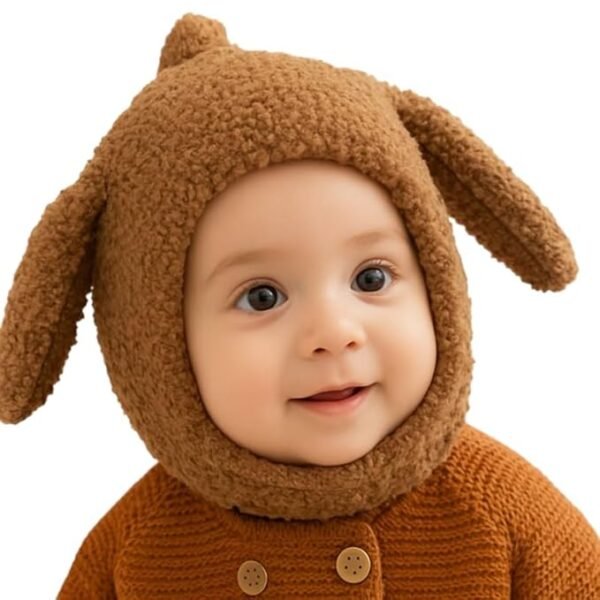 Baby Winter Hat with Cute Rabbit Ears – Warm Hooded Cap for Kids & Toddlers, Soft Protective Headwear for 1-5 Years Boys & Girls