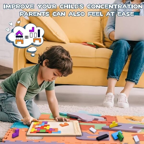 BebyBear Smart Activity Fun&Learning Blocks Geometrics, Educational & Learning Sorter Toys, Color Choose Stacking Block Game for Kids Baby, 1 2 3+ Year Activity Toys (Russian Puzzle)