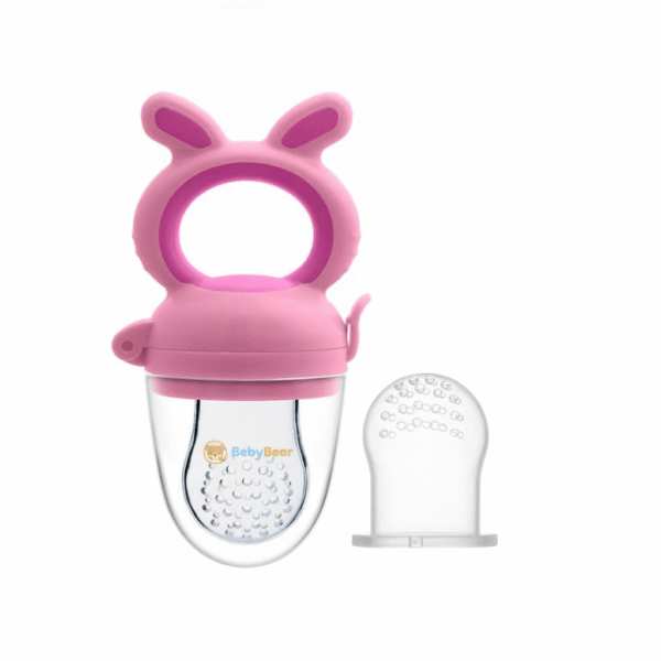 BebyBear Soft Silicone Nibbler with Extra Mesh for Babies, Baby Fruit & Food Feeder, Anti Choking Fruit Pacifier, Teether for Infant, 100% BPA Free, 3 Months+